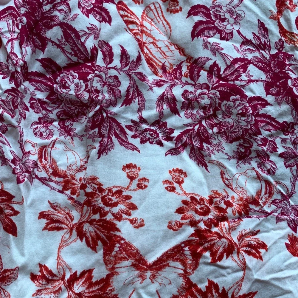 Anthropologie Maeve Staycation Printed Midi Skirt Red Motif Size‎ LP